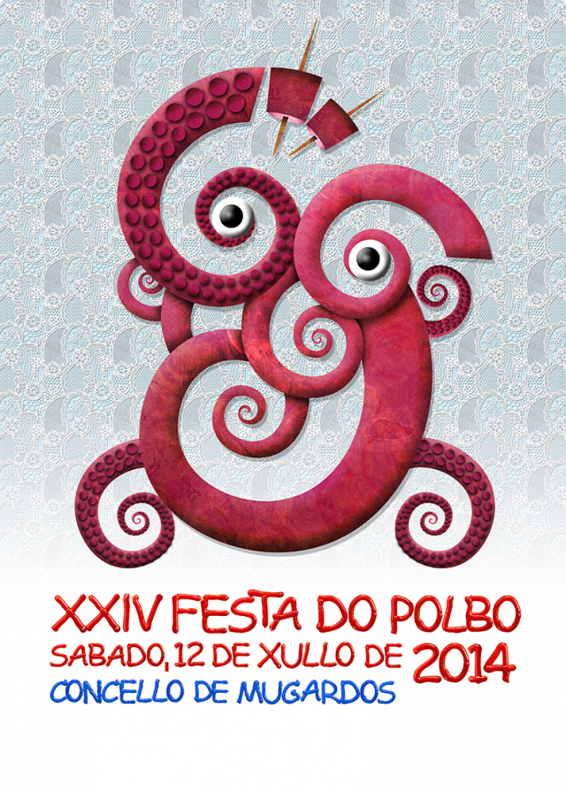 Cartel de la Fiesta del pulpo 2014 de Mugardos