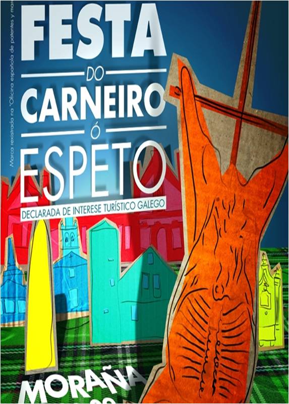 Cartel de la Festa do carneiro ao espeto de Moraña
