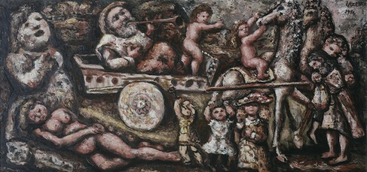 Fundación Laxeiro en Vigo. Cuadro de Laxeiro "Llegada del Rey Breogán a Galicia". 1954.